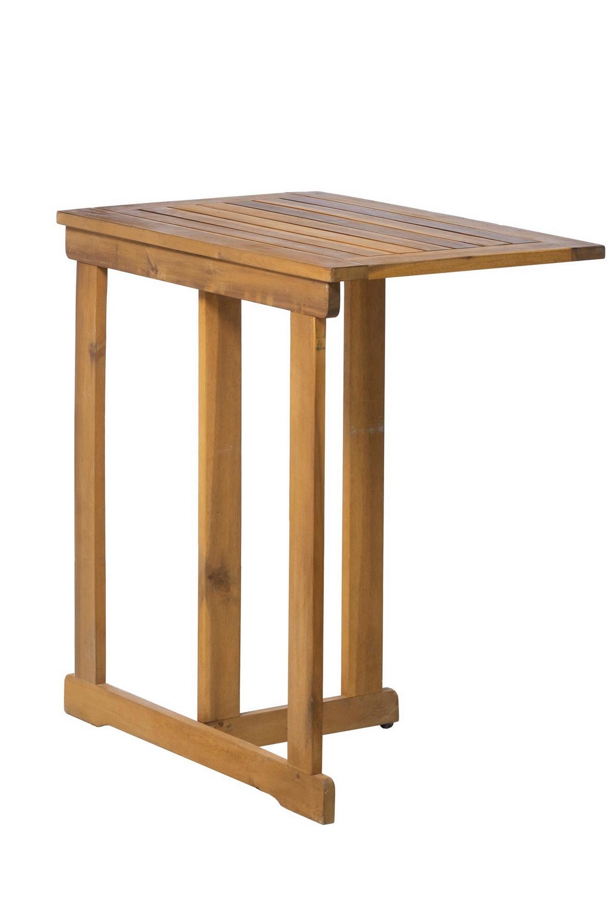 Balkonset 3-tlg. Naturfarben Akazienholz - Naturfarben, Natur, Holz - Gardenson