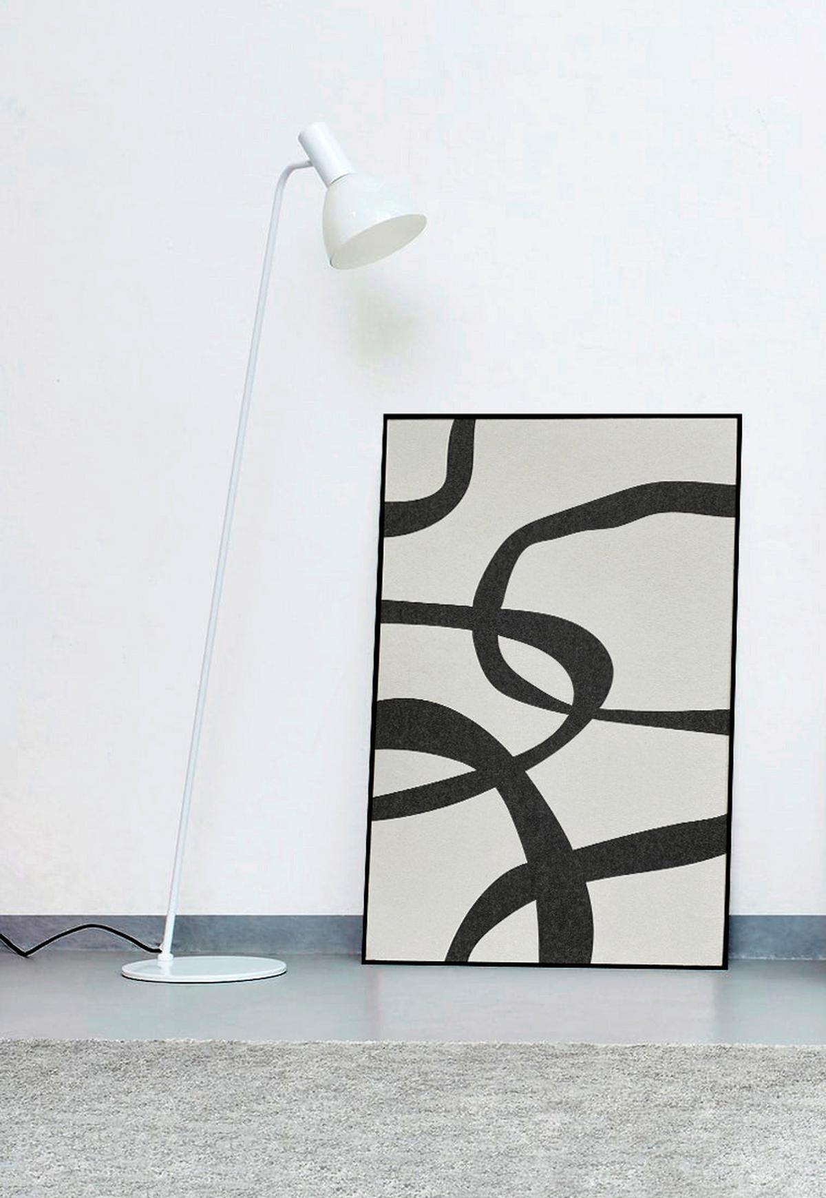 BILD feltro-1-b-80x120-akvelt-bakzw - Weiss/Schwarz, Basics, Holz/Kunststoff (80/120/10cm)