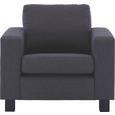 Sessel in Dunkelgrau - Schwarz/Grau, MODERN, Holz/Holzwerkstoff (94/80/90cm) - MODERN LIVING
