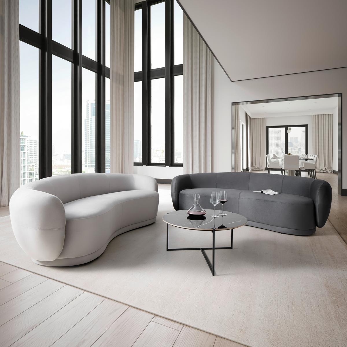 Háromszemélyes Kanapé Damaris - sötétszürke, Modern, textil/fa (230/75/100cm) - Bessagi Home