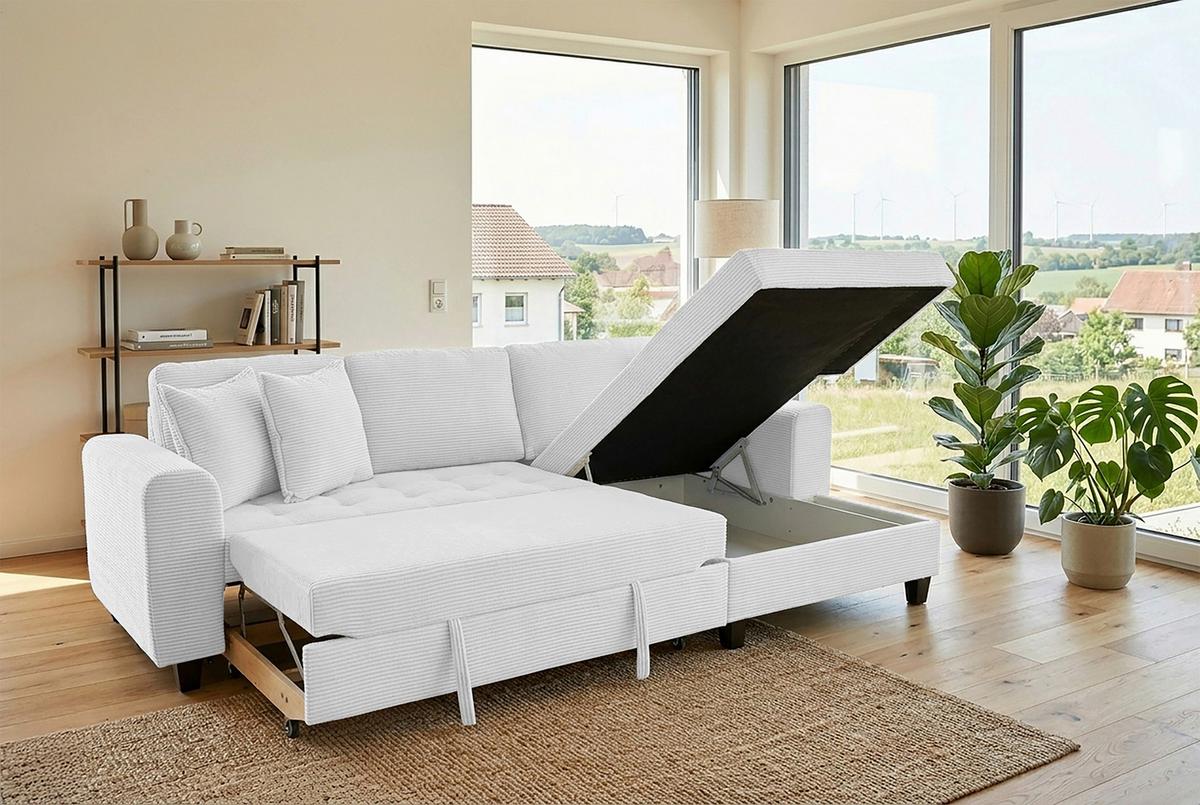 Kutna Garnitura Moritz - srebrne boje, Trend, tekstil (265/155cm) - Modern Living