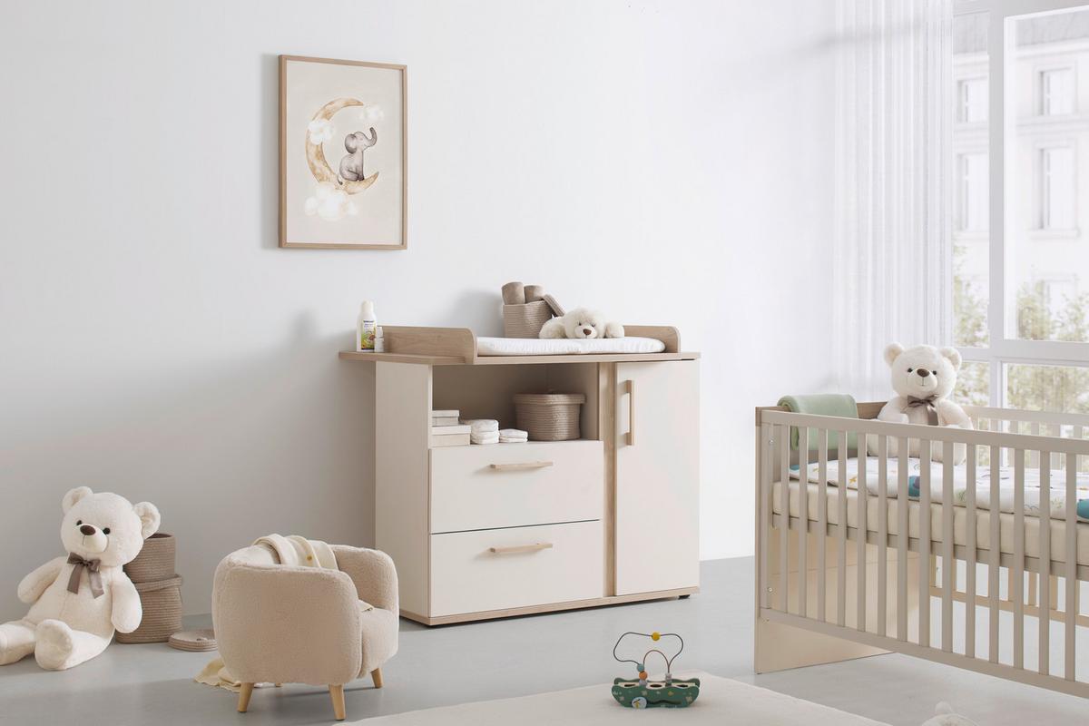 Wickelkommode Dolce Bambino Kaschmirfarben - Kaschmir, KONVENTIONELL, Holz/Holzwerkstoff (117/104/41-78cm) - Roba