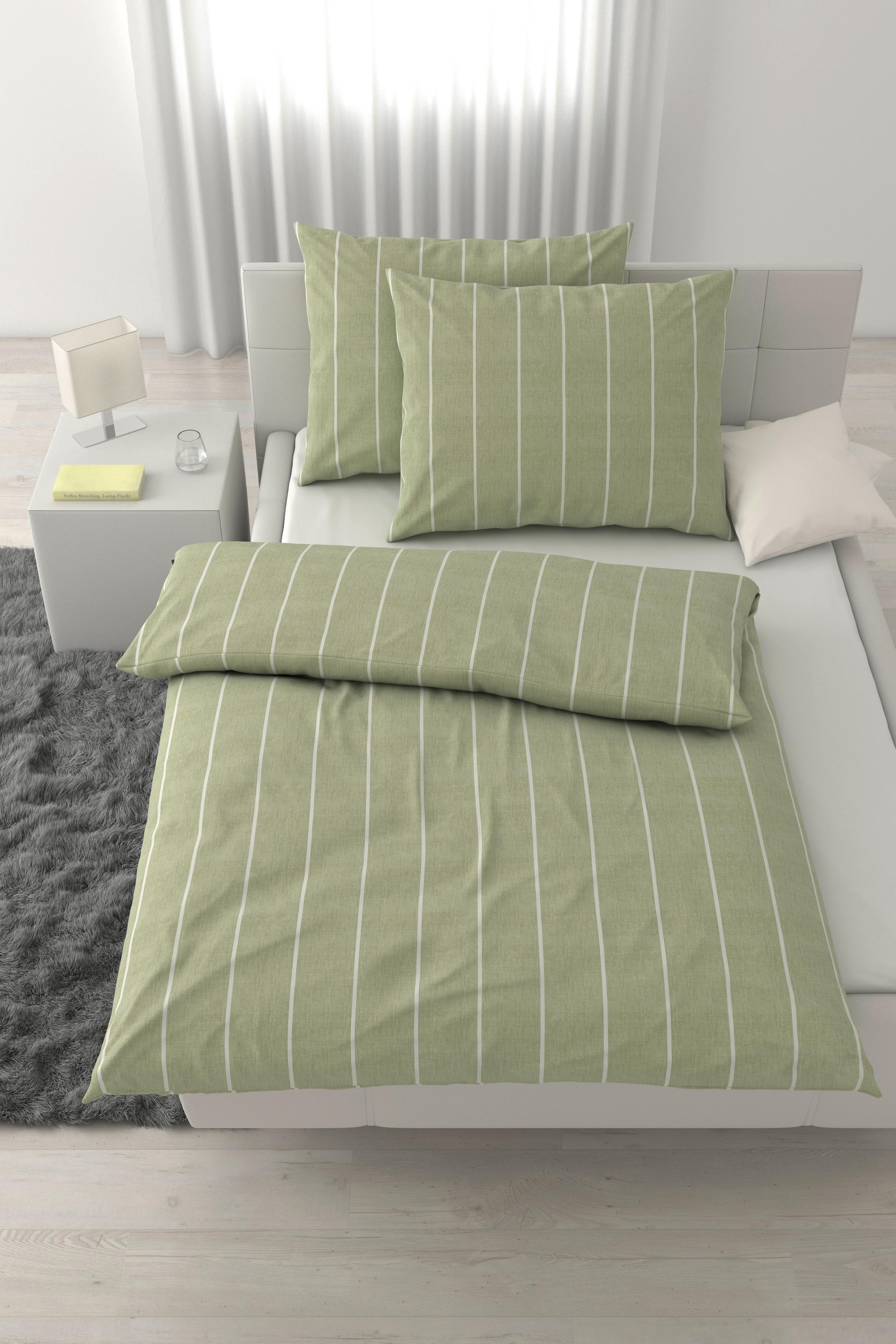 Lenjerie de pat Lyline cca. 2x50x70/200x200 cm - verde salvie, Modern, textil (200/220cm) - Mömax