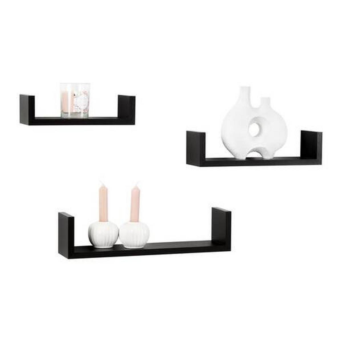 Wandboardset U-Bord in Schwarz - Schwarz, Modern (42/10/10cm) - Mömax