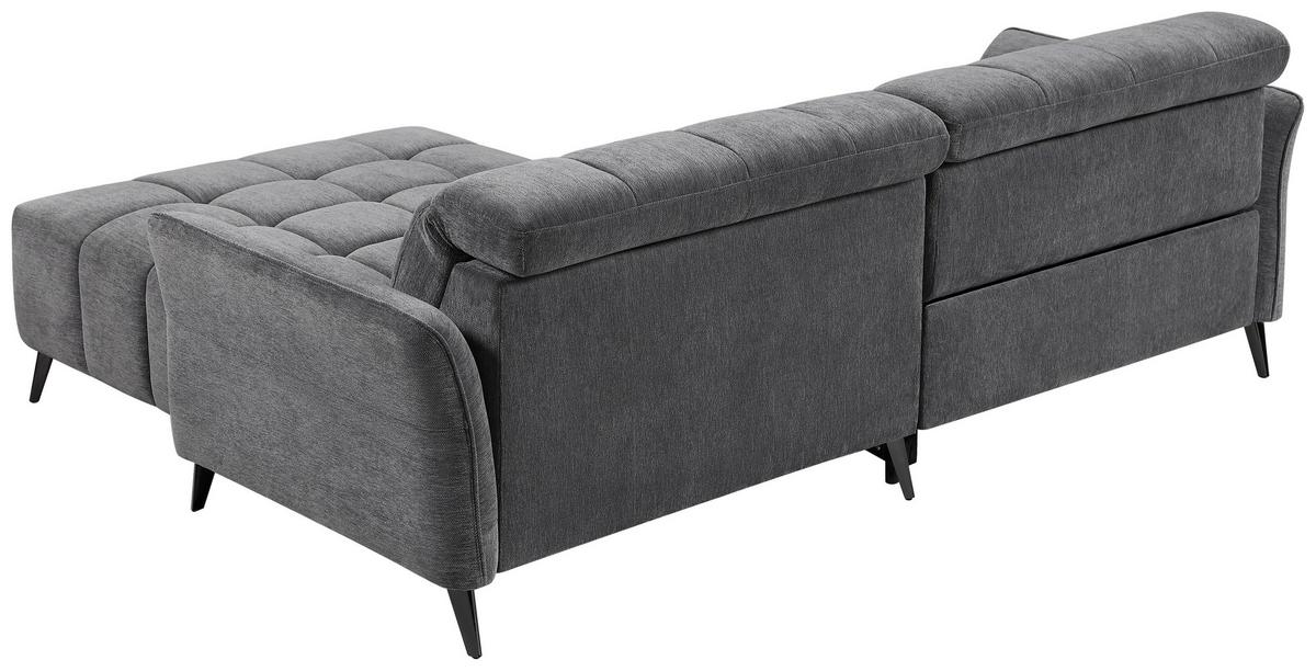 Ecksofa Pisa Anthrazit - Anthrazit/Schwarzchrom, MODERN, Holz/Textil (248/173cm) - Mömax
