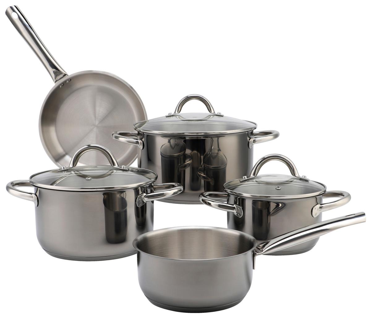Főzőedénykészlet Ew-Ts-8040s - fekete, Basics, üveg/fém - Echtwerk
