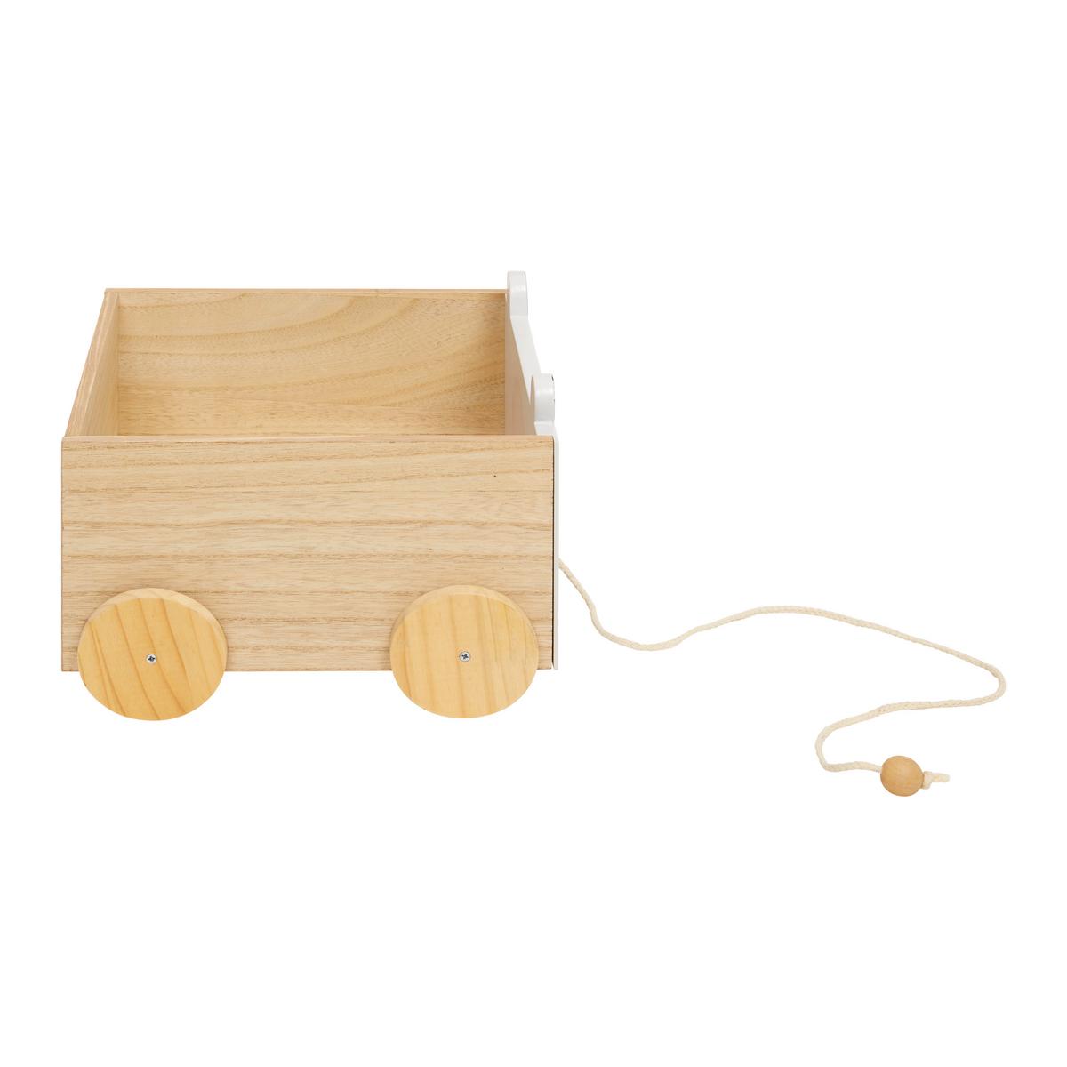 Spielzeugkiste Lanny Grau Echtholz/MDF mit Rollen - Naturfarben/Grau, MODERN, Holz (32/23/30cm) - Bessagi Kids