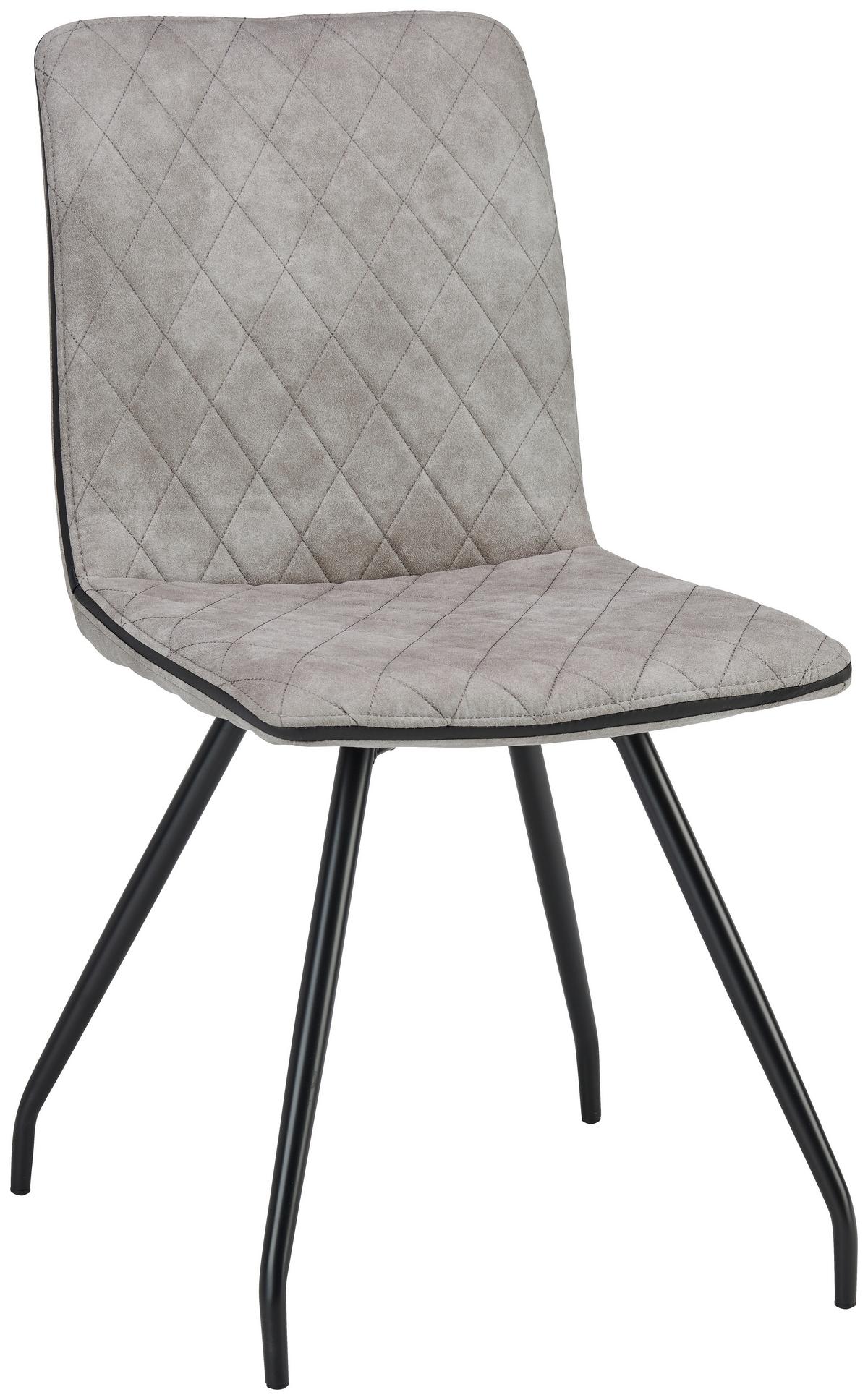 Stol Sabine, Siva - siva/črna, Moderno, kovina/tekstil (45/90/59cm)