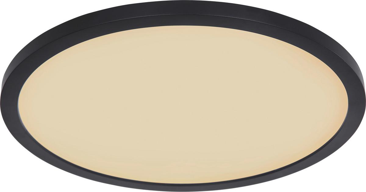Stropna Svetilka Ulol, Ø Ca. 30 Cm, 18 W - črna/bela, Konvencionalno, umetna masa (29,4/2,5cm) - Mömax