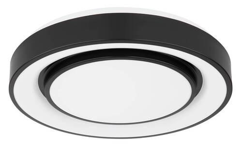 LED-Deckenleuchte Sully in Schwarz max. 24 Watt - Opal/Schwarz, Design, Kunststoff/Metall (38/7.5cm) - Globo