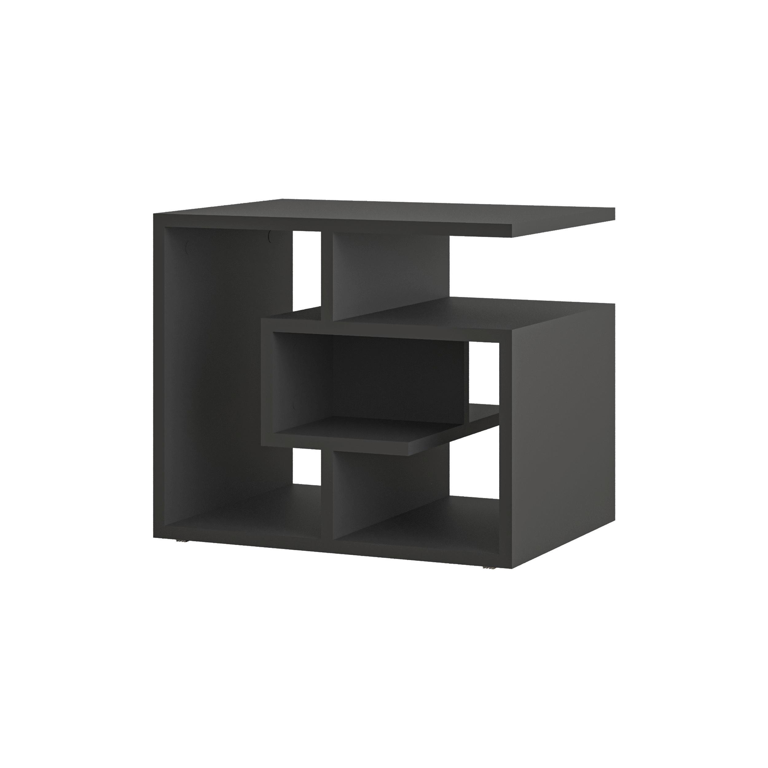 Couchtisch Labirent ca. 54x45x40 cm Anthrazit - Anthrazit, Design, Holzwerkstoff (54/45/40cm) - Livetastic