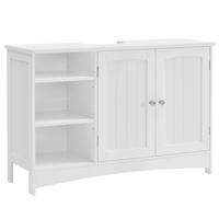 WASCHBECKENUNTERSCHRANK WASHBASIN CABINET - Chromfarben/Weiß, MODERN, Holzwerkstoff/Metall (90/60/30cm) - MID.YOU