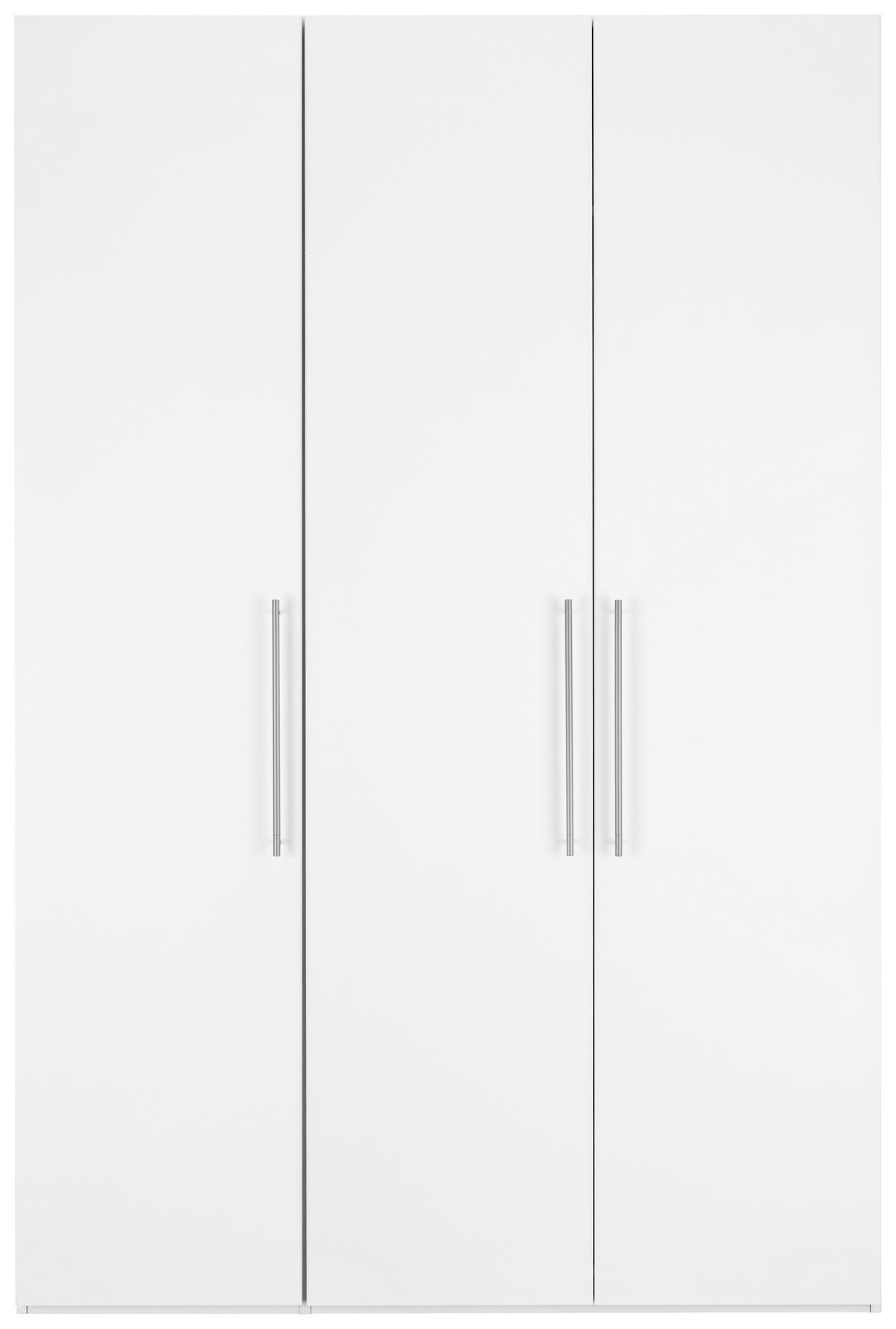 Omara S Klasičnimi Vrati Glossy - barve kroma/bela, Moderno, kovina/leseni material (147/219/60cm) - Mömax