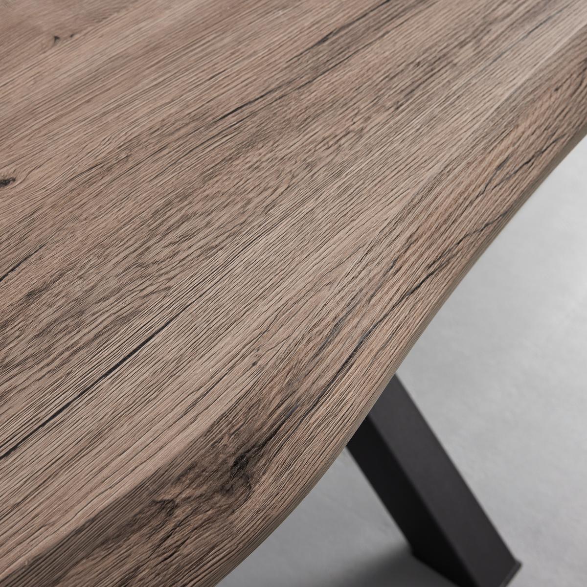 Jedilna Miza Rico, Barva Hrasta - črna/barve hrasta, Moderno, kovina/leseni material (180/90/76cm) - Bessagi Home