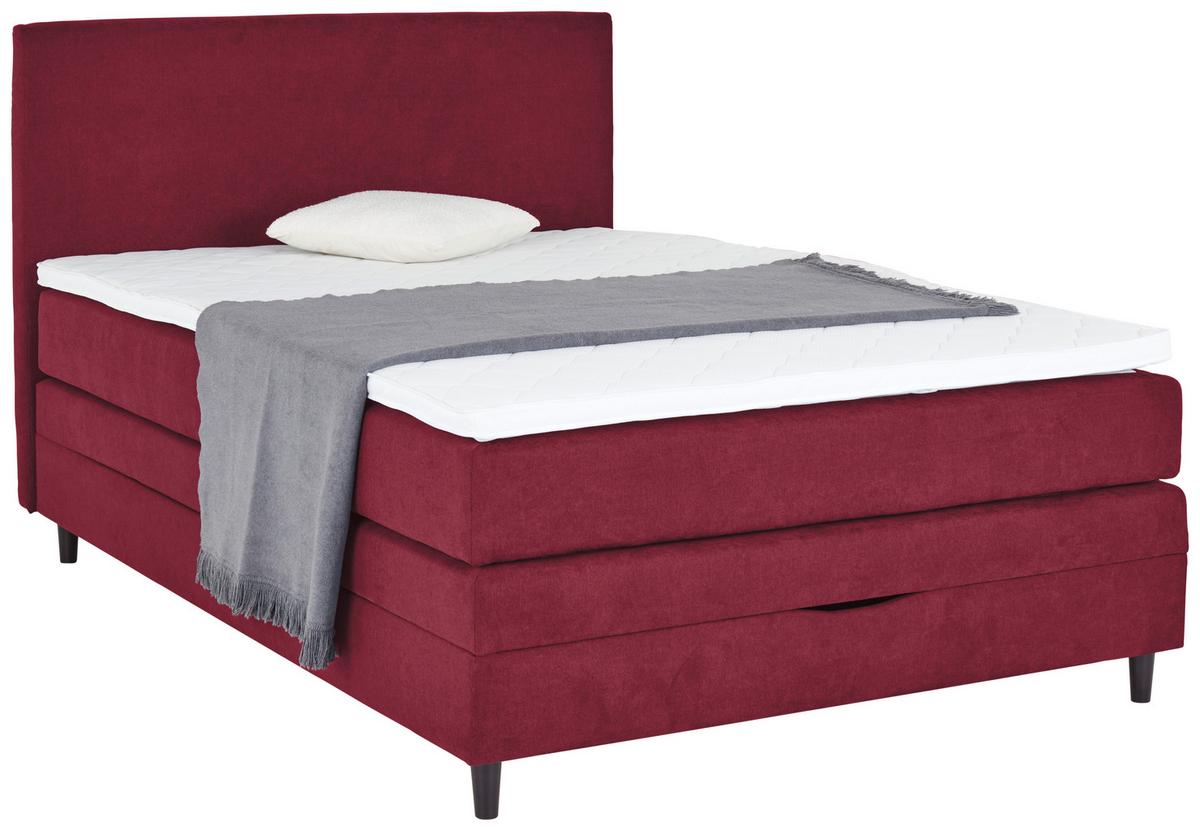 Boxspring Krevet Kleopatra - crvena, Konvencionalno, drvni materijal/tekstil (140/200cm) - Modern Living