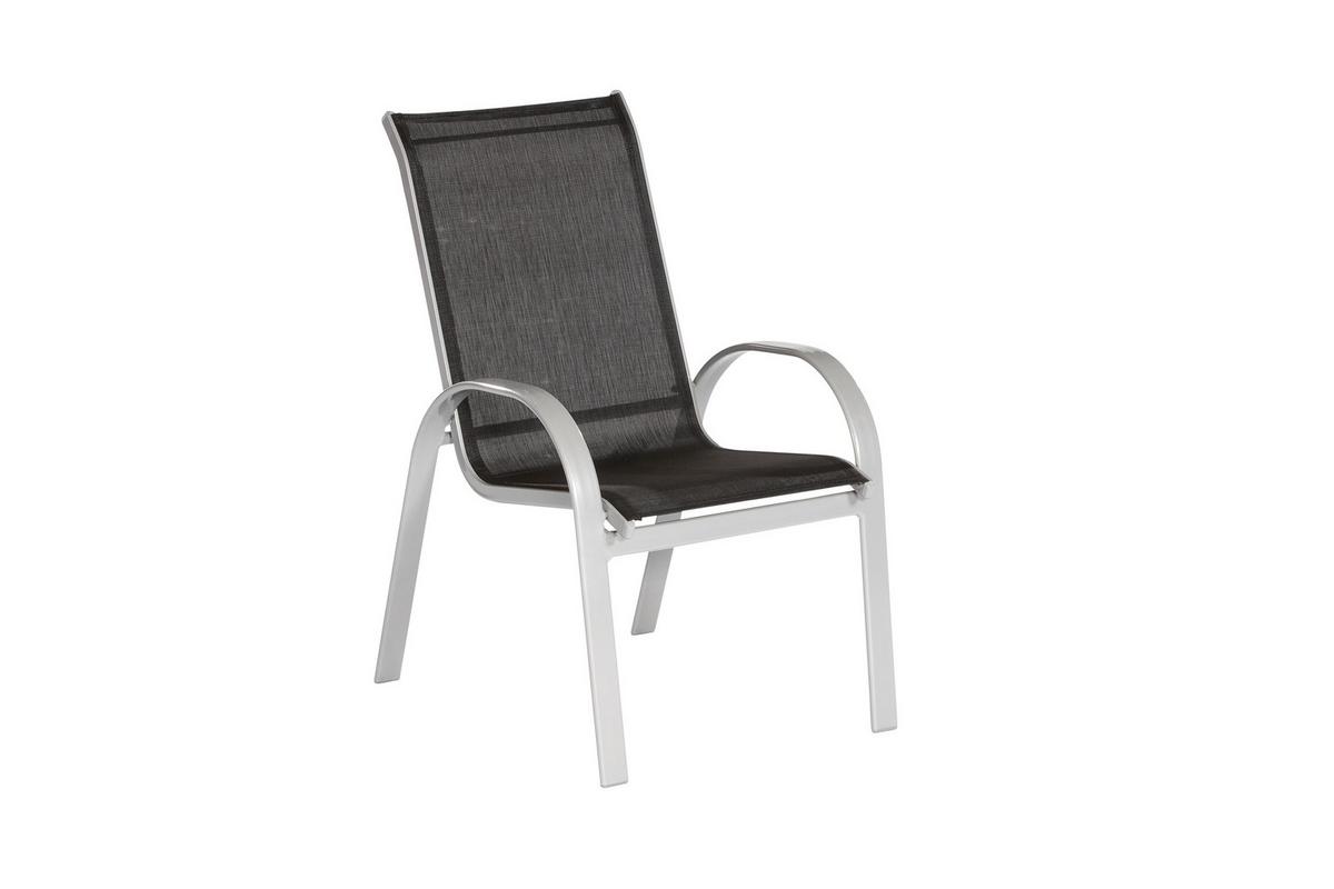Vrtni Stol Amalfi, 2 Kos, Črna - srebrne barve/črna, Romantika, kovina/tekstil (56/97/76cm) - Gardenson