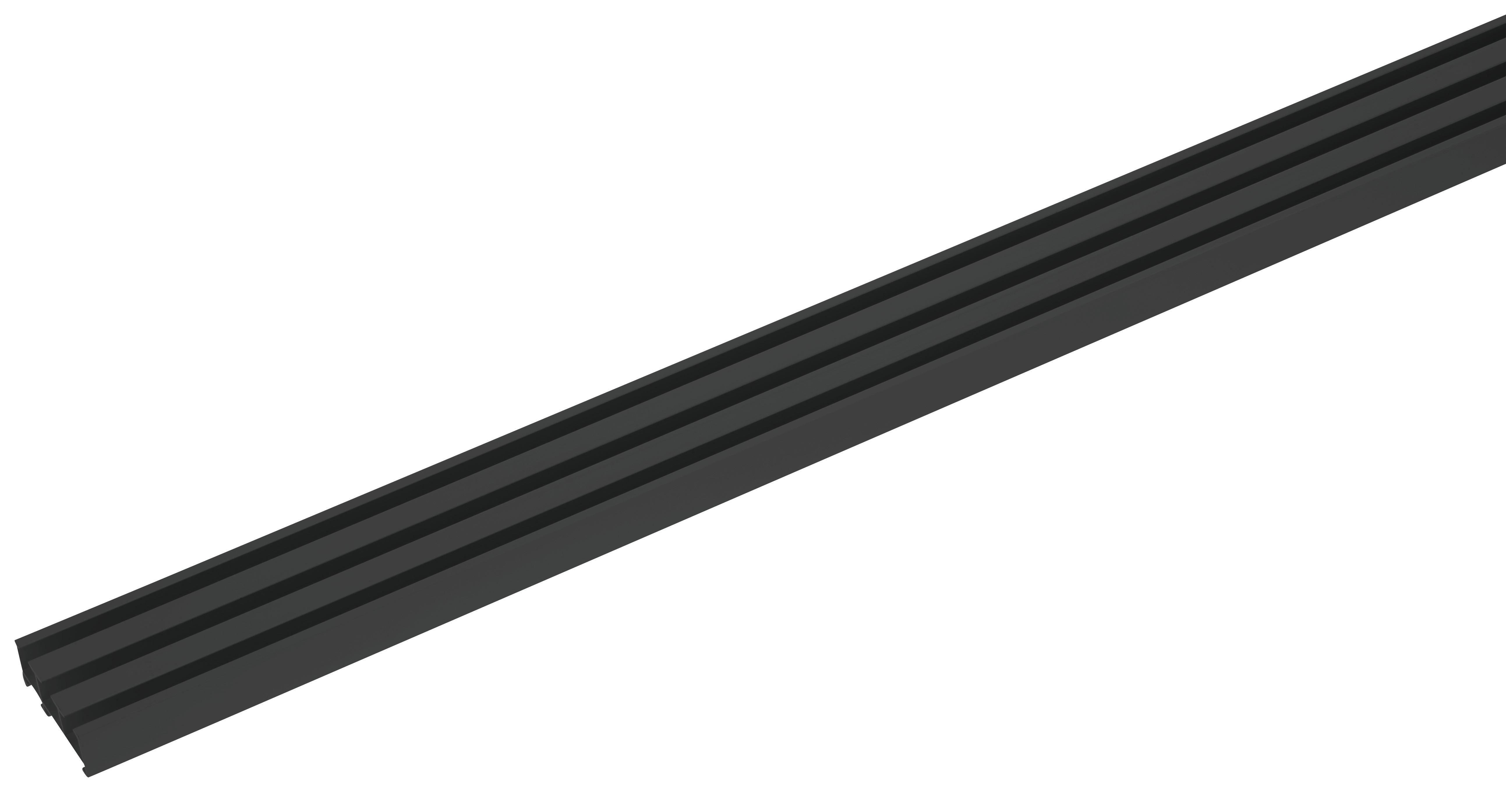 Vorhangschiene Style in Schwarz, ca. 160cm - Schwarz, Metall (160cm) - Premium Living