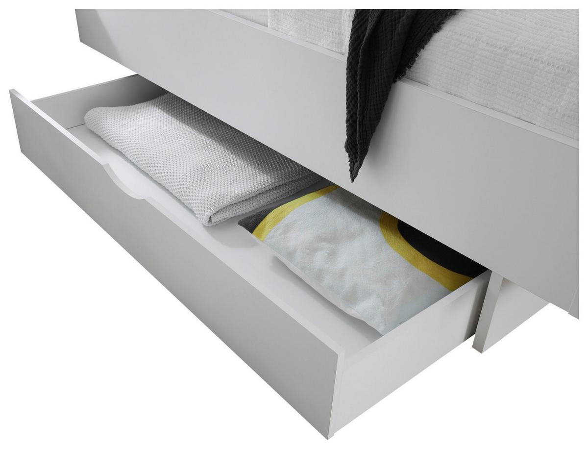 Posteljni Predal Sizilia, 2 Kos, Bela - bela, Moderno, kovina/umetna masa (137/19,1/61,5cm) - Premium Living