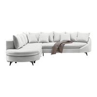 Ecksofa Creme - Creme/Schwarz, Modern, Textil/Metall (291/250cm) - Mömax