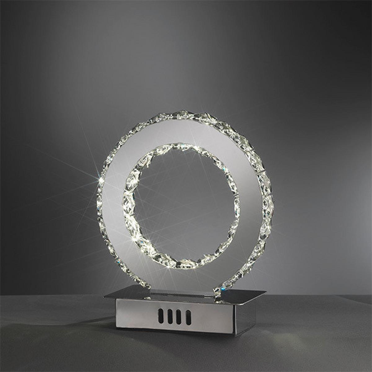 Led Asztali Lámpa 4809/l - krómszínű, Design, fém (20/15/22cm)