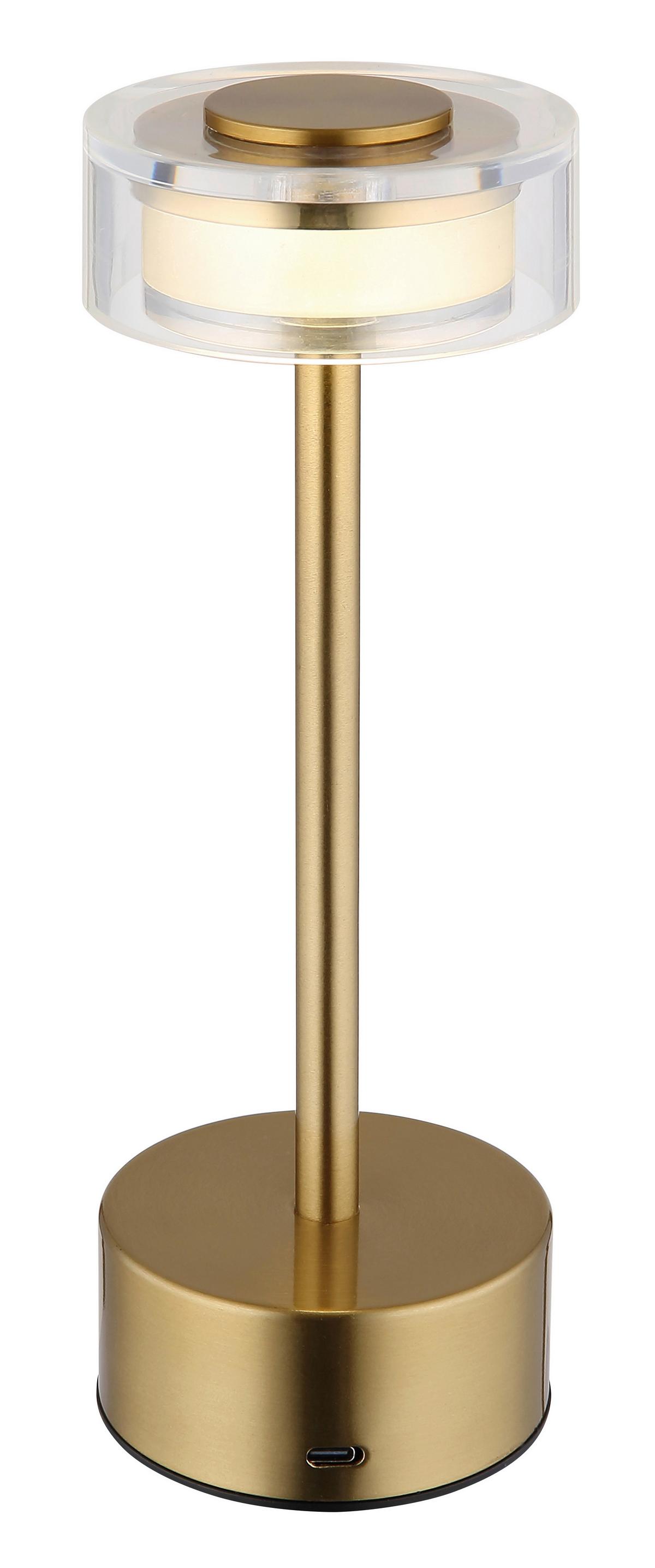 Stolna Punjiva Svjetiljka Shira - siva/boje mjeda, Design, metal/plastika (8/23,5cm) - Globo