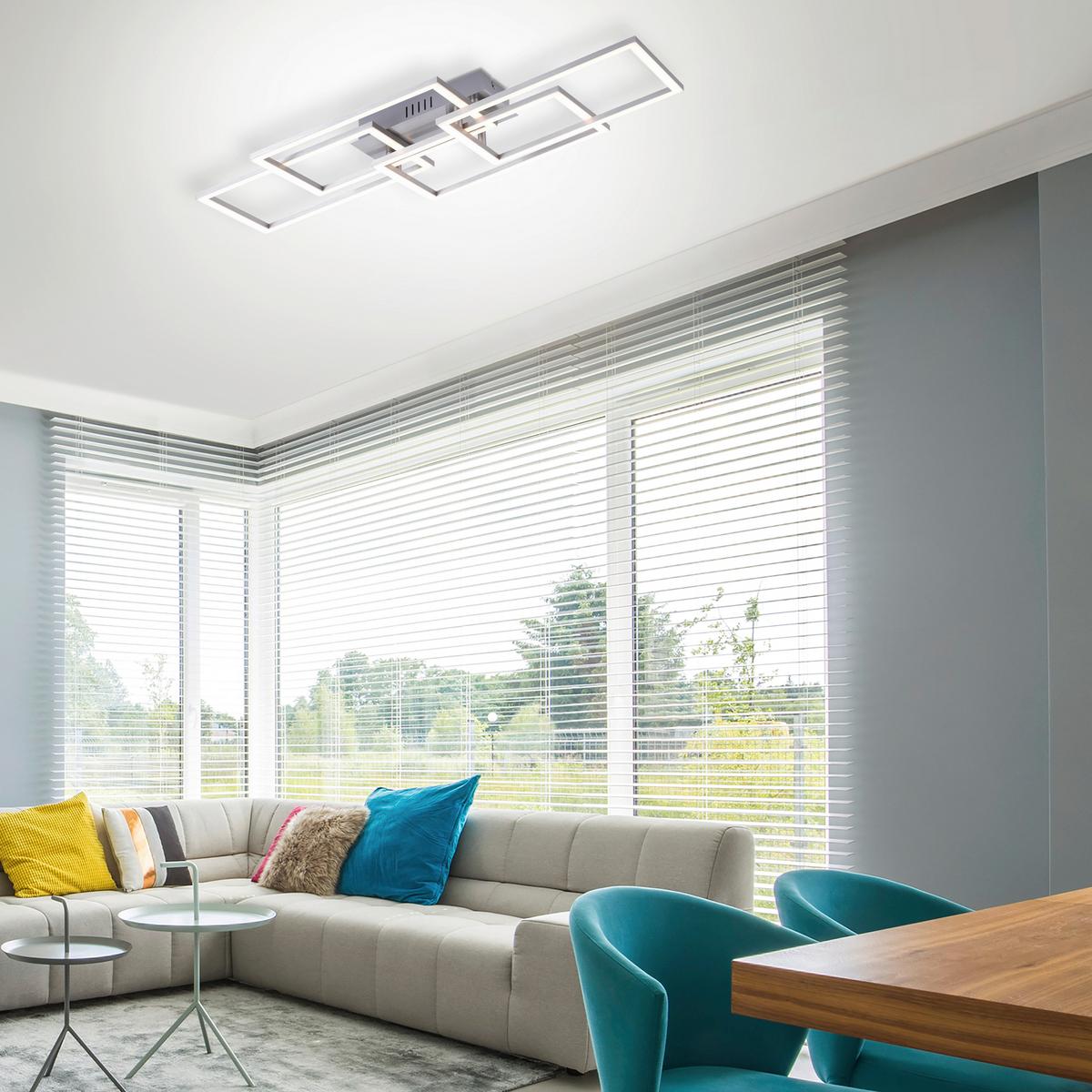 LED-Deckenleuchte Iven max. 41 Watt - Alufarben, Design, Kunststoff/Metall (70/34,5/9,5cm)