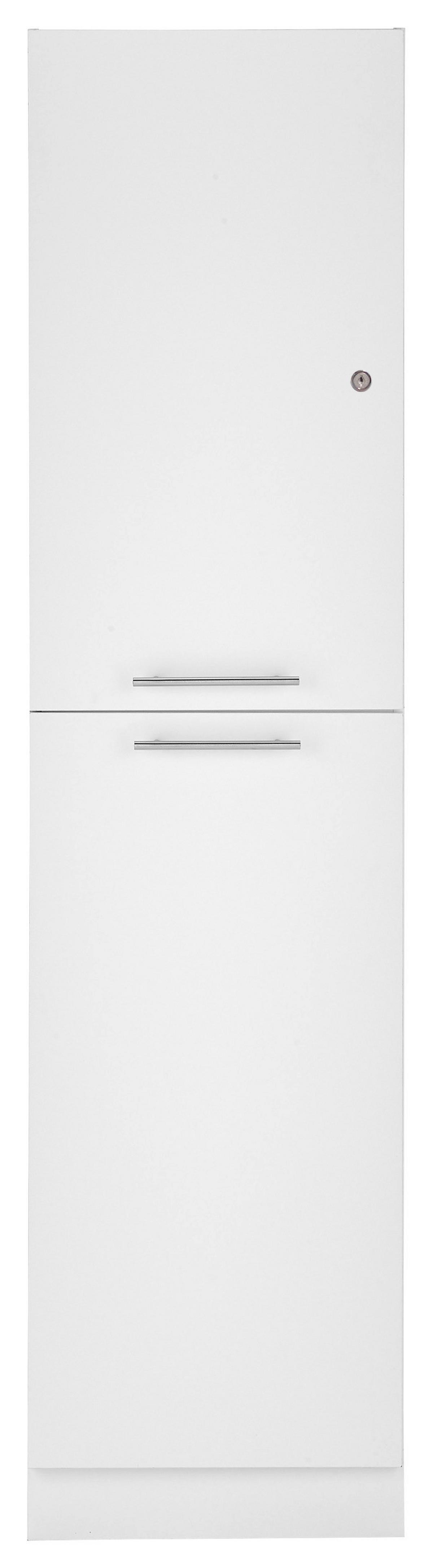 Mehrzweckschrank Clara Weiß B: ca. 50 cm - Edelstahlfarben/Weiß, KONVENTIONELL, Holzwerkstoff/Metall (50/200/67,6cm) - Respekta