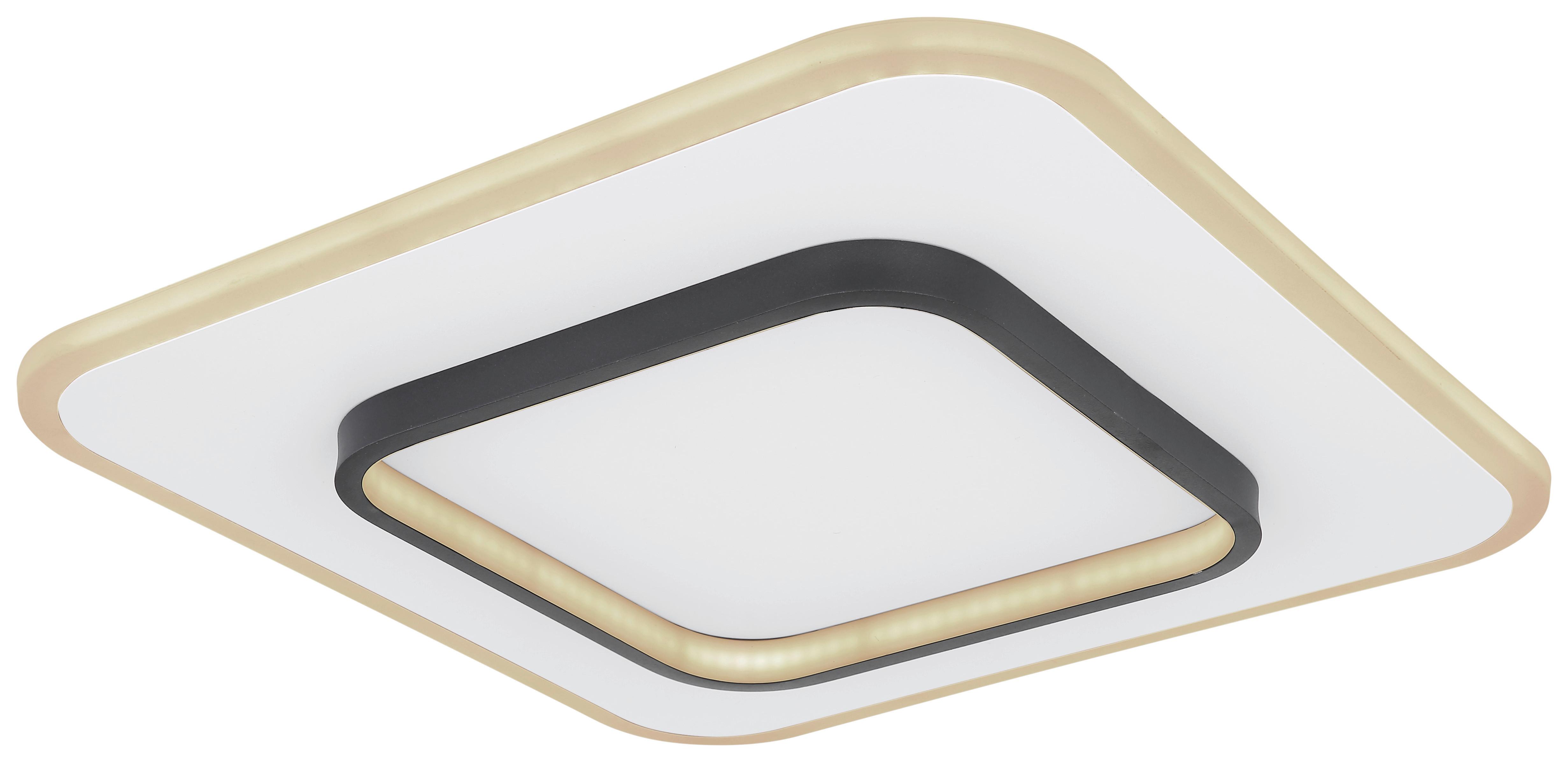 Stropna Led-svetilka Lima, S Sijalko - črna/bela, Basics, kovina/umetna masa (45,8/45,8/6cm) - Globo