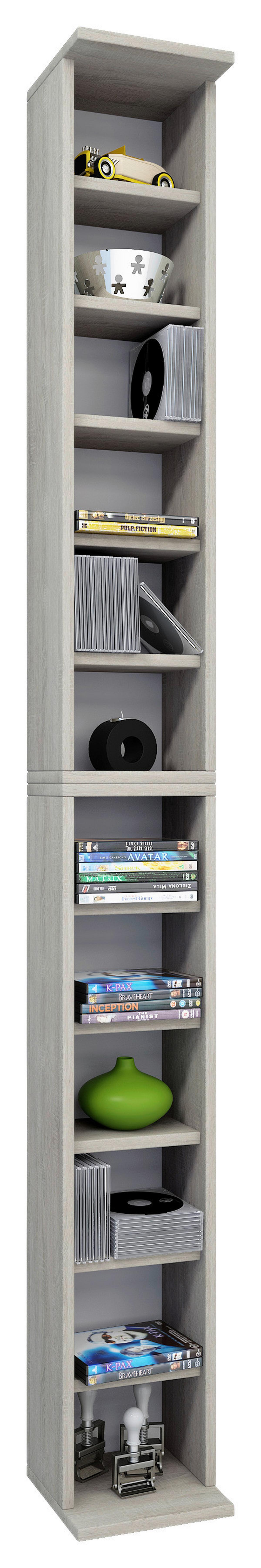 CD-Regal Bigol in Eichefarbe, B: 21 cm - Eichefarben, KONVENTIONELL, Holzwerkstoff (21/183/20cm) - MID.YOU