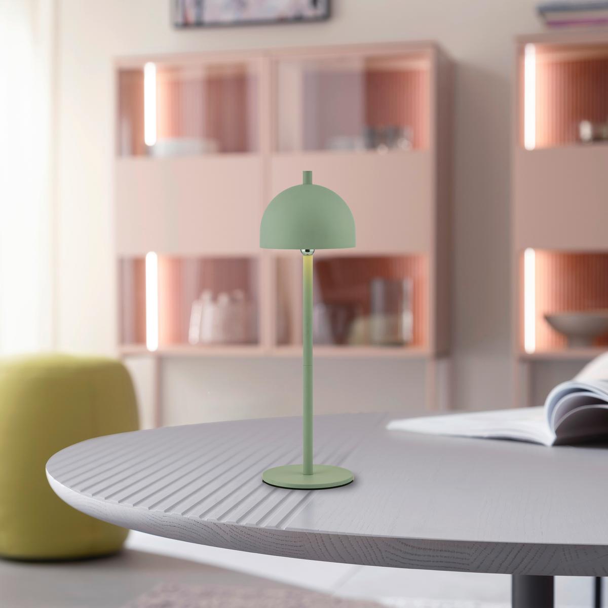 LAMPA STOŁOWA Z AKUMULATOREM 19244-43 BELLIS - szałwiowy, Design, tworzywo sztuczne/metal (11/11/36cm) - Schöner Wohnen