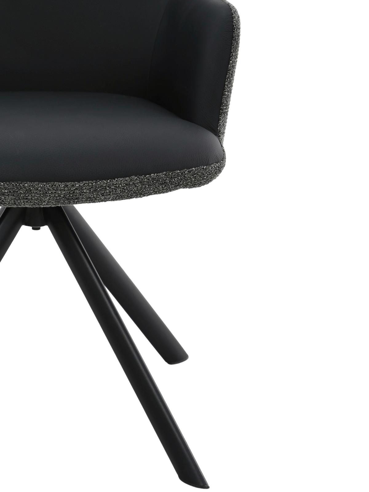 Armlehnstuhl Josy Grau/schwarz - Schwarz/Grau, Design, Leder/Textil (57/86/61cm) - Mömax