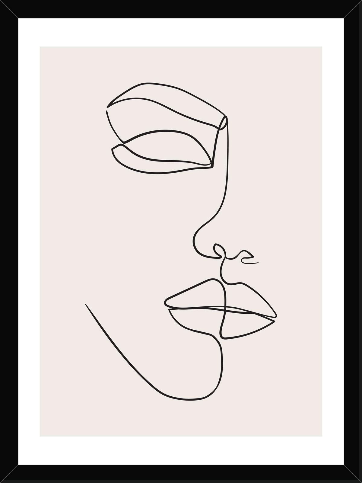 Bild Vous in Schwarz/Beige ca. 30x40cm - Weiss/Beige, Papier/Holzwerkstoff (30/40cm) - Modern Living