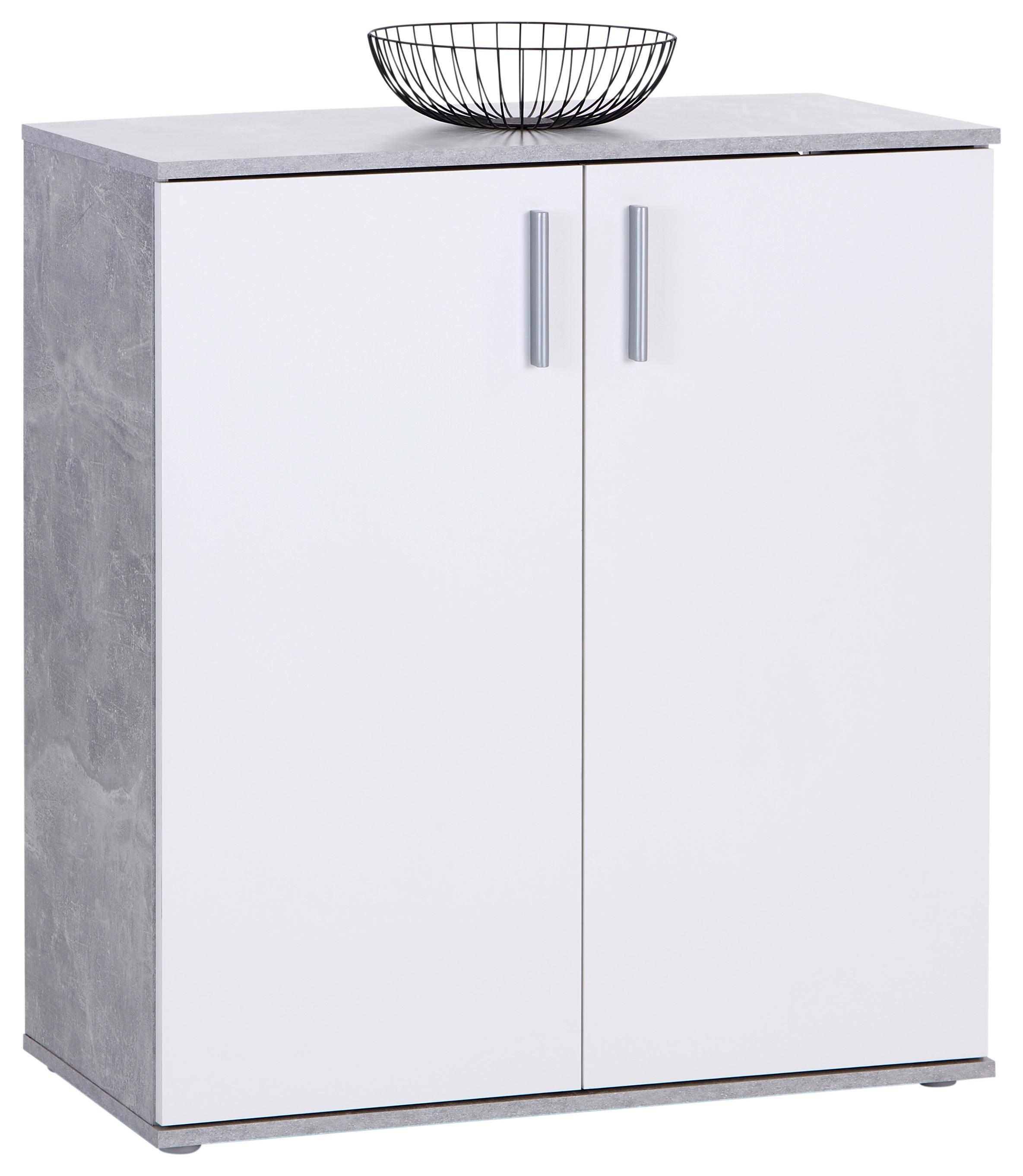 Komoda Ina 01, Bela, Siva - bela/barve aluminija, Moderno, umetna masa/leseni material (88,2/94,8/38,3cm) - Mömax