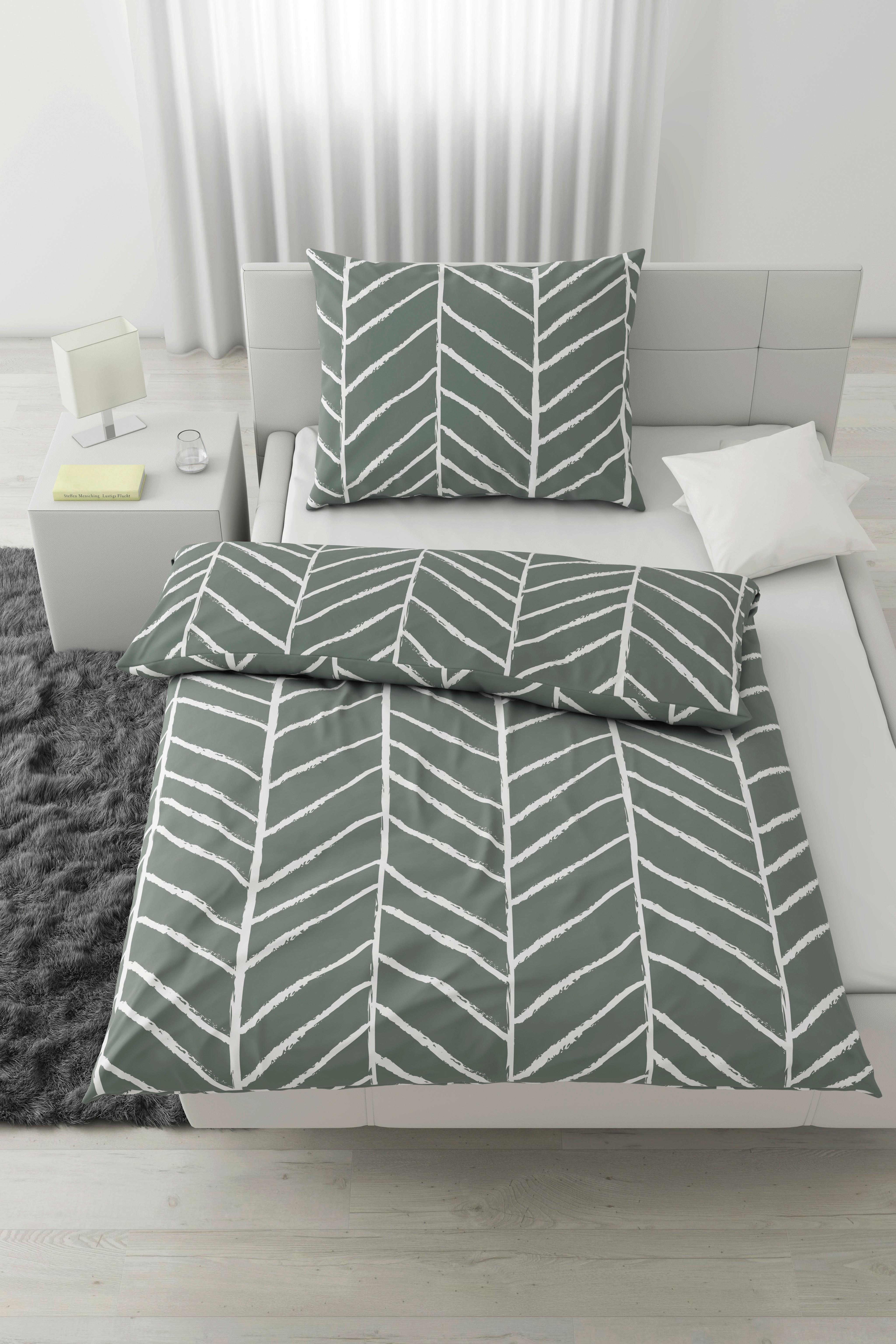 Bettwäsche Marble in Jade ca. 140x200cm - Jadegrün, KONVENTIONELL, Textil (140/200cm) - Modern Living