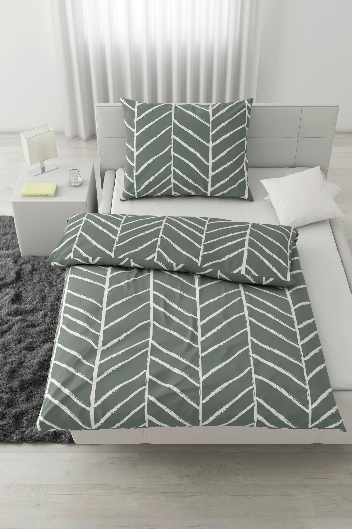 Ágyneműhuzat-garnitúra Marble - jadezöld, Konventionell, textil (140/200cm) - Modern Living