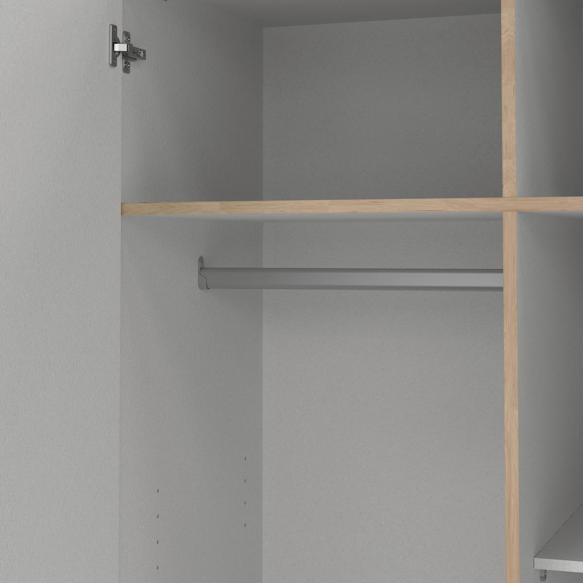 Omara Za Oblačila Sprint, Barva Hrasta - črna/barve hrasta, Basics, kovina/leseni material (98,5/200,4/49,8cm) - MID.YOU