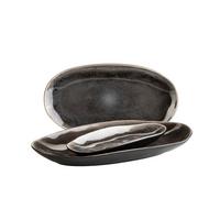 Servierplatten-set Niara Organic - Schwarz/Braun, Basics, Keramik - Mäser