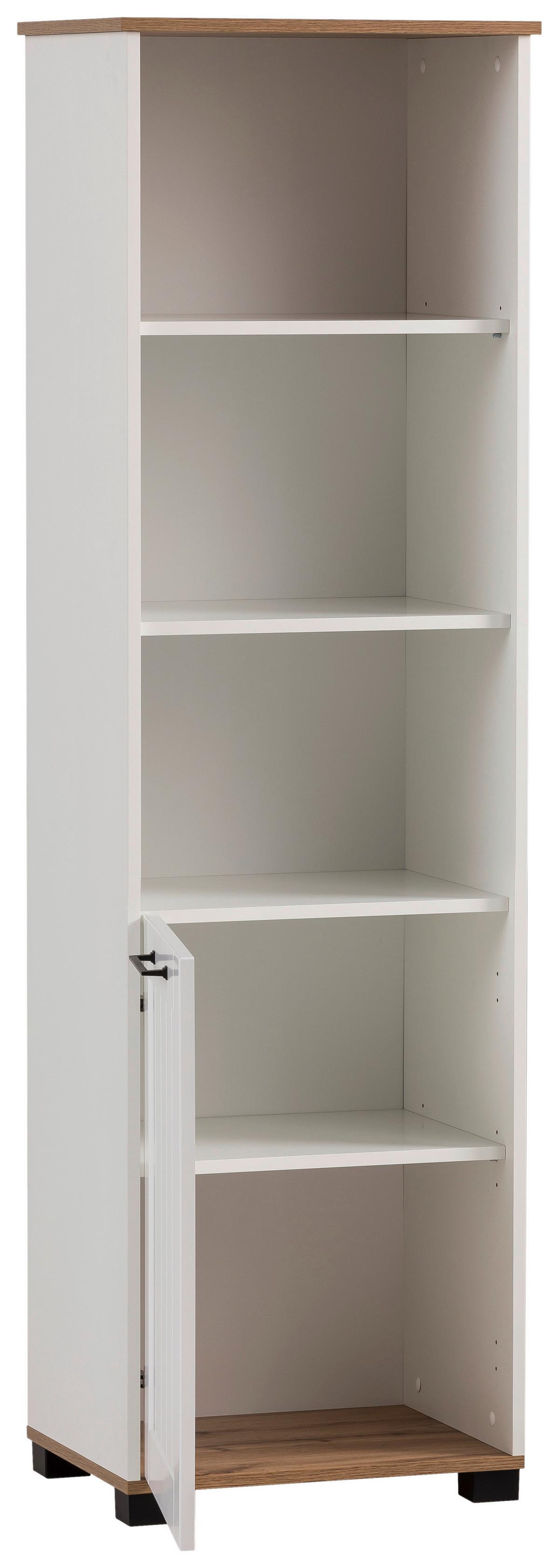 Aktenschrank Jelda H500 Weiß/Eiche Wotan - Eiche Wotan/Weiß, MODERN, Holzwerkstoff (52,3/177,4/41cm) - MID.YOU