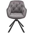 Armlehnstuhl aus Samt in Grau - Schwarz/Grau, LIFESTYLE, Holz/Textil (68/86/64cm) - Premium Living Armlehnstuhl aus Samt in Grau - Schwarz/Grau, LIFESTYLE, Holz/Textil (68/86/64cm) - Premium Living
