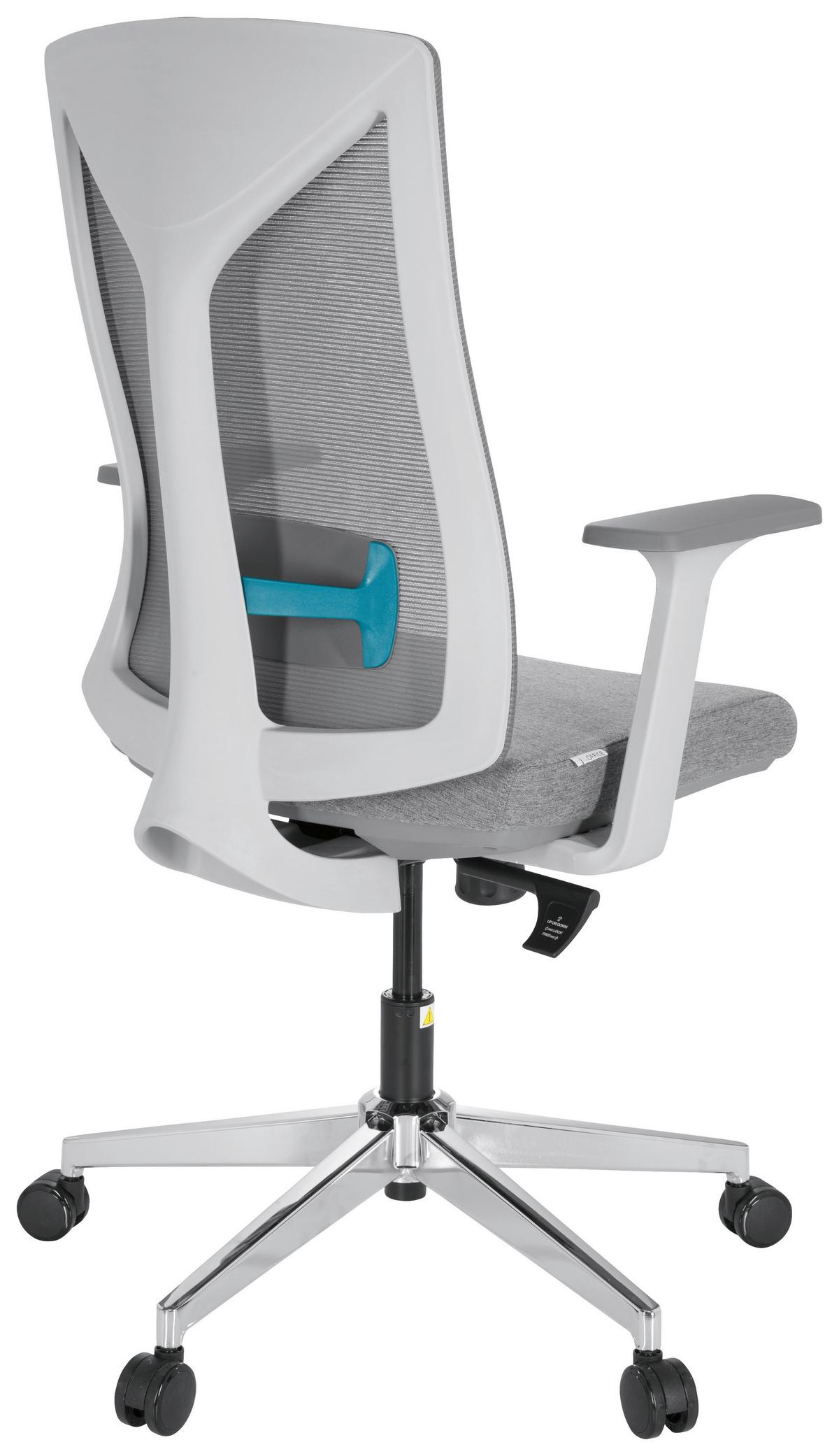 Pisarniški Stol Halifax, Siva - siva/bela, Moderno, kovina/umetna masa (63/116/66cm) - MID.YOU