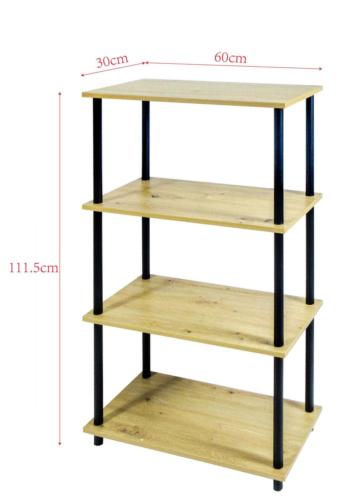Polica Timilli - prirodne boje/crna, Moderno, drvni materijal/metal (60/111,5/30cm) - Modern Living