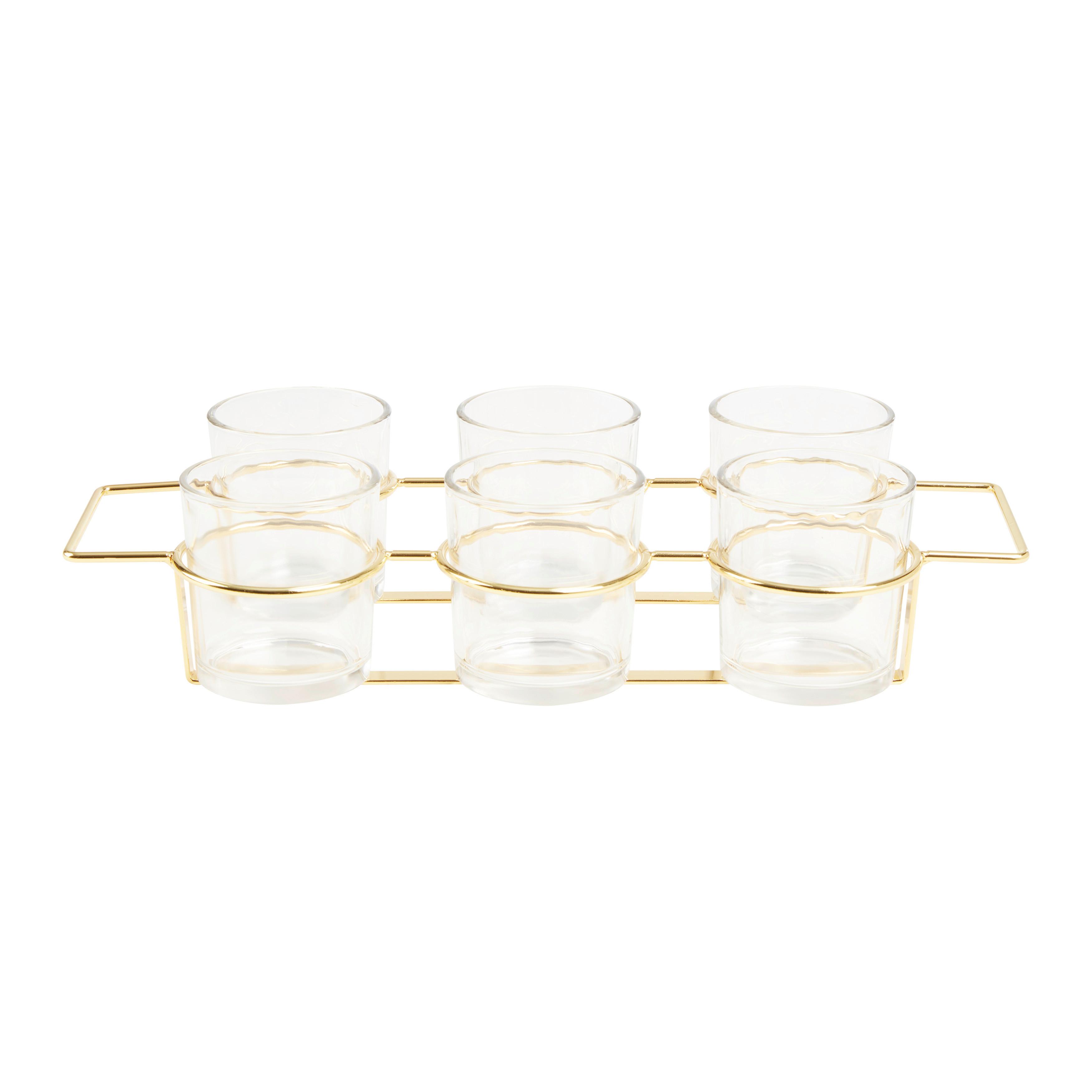 Tálalókészlet Golden Autumn - aranyszínű/átlátszó, Modern, üveg/fém (20/8/15cm) - Modern Living