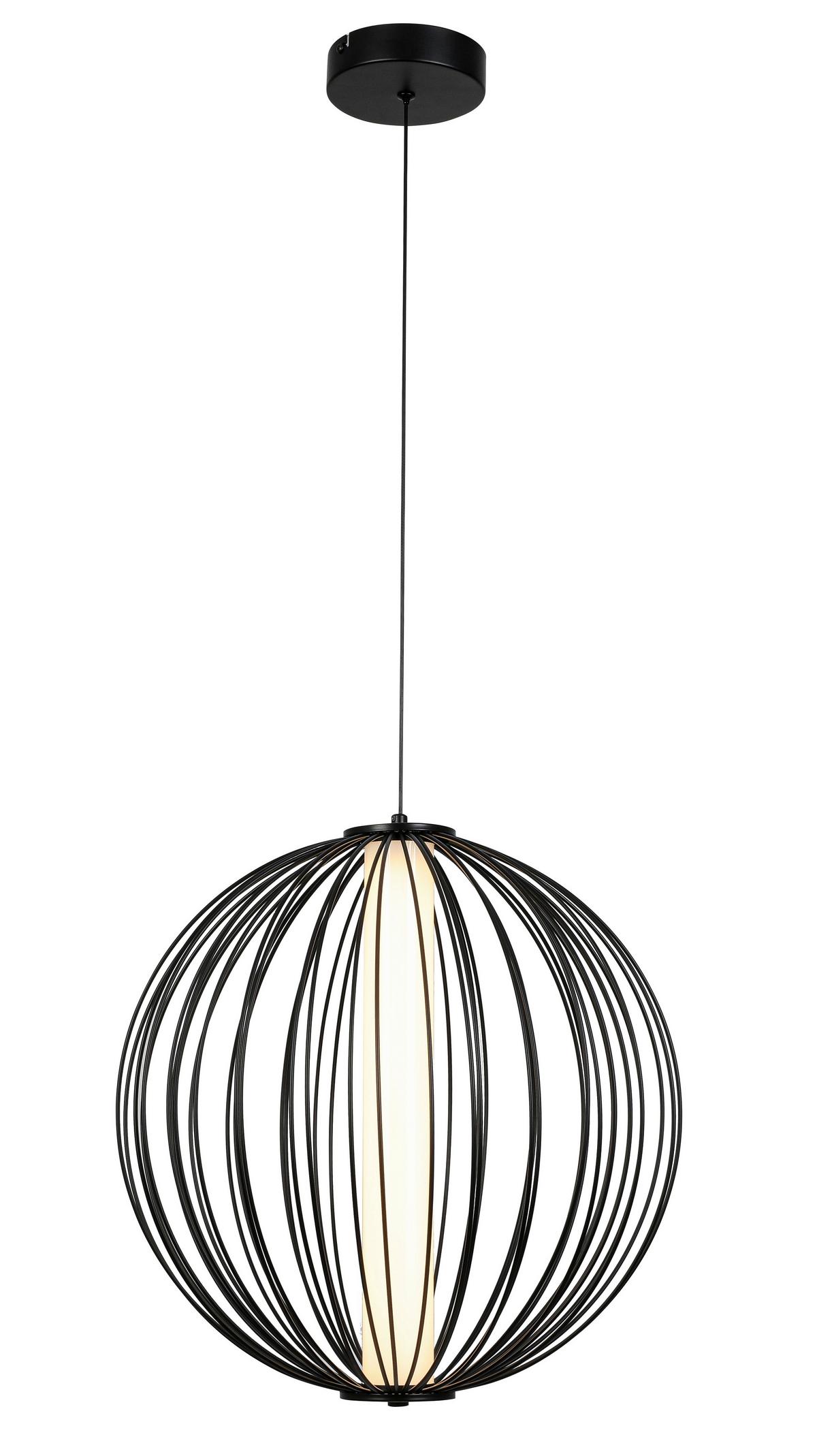 LED-Hängeleuchte Kalti Schwarz max. 24 Watt - Schwarz, MODERN, Kunststoff/Metall (40/145cm) - Mömax