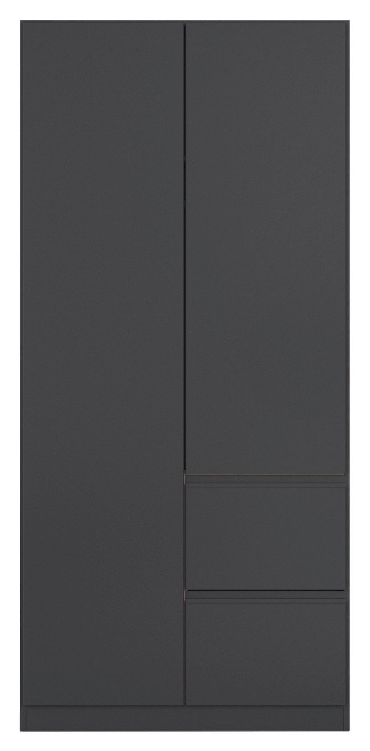 Drehtürenschrank COSTA ca.91x197x54cm Schwarz - Grau, MODERN, Holzwerkstoff (91/197/54cm) - Rauch Möbel