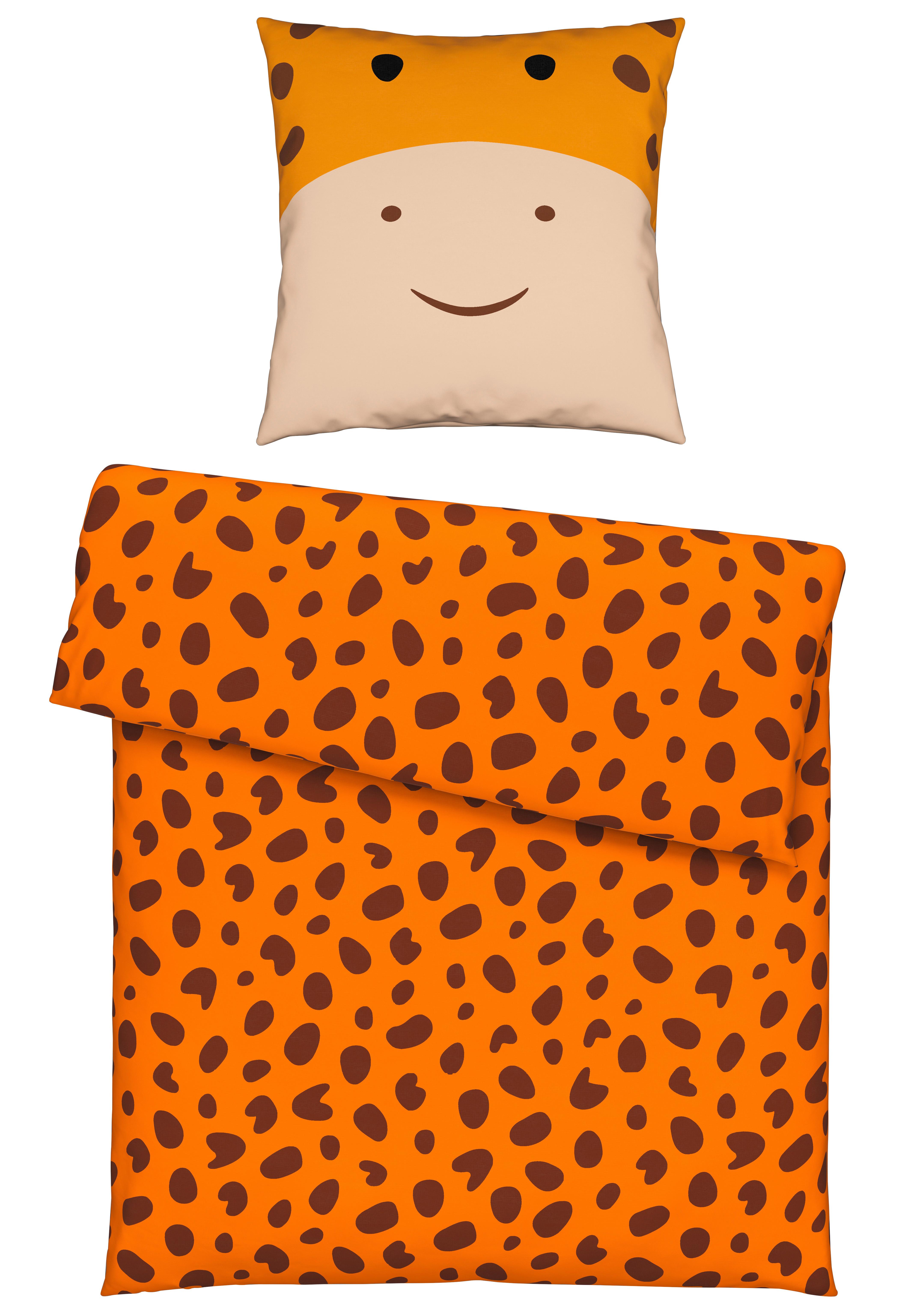 POŚCIEL GIRAFFE - pomarańczowy, Lifestyle, tkanina (135/200cm) - Ben'n'jen