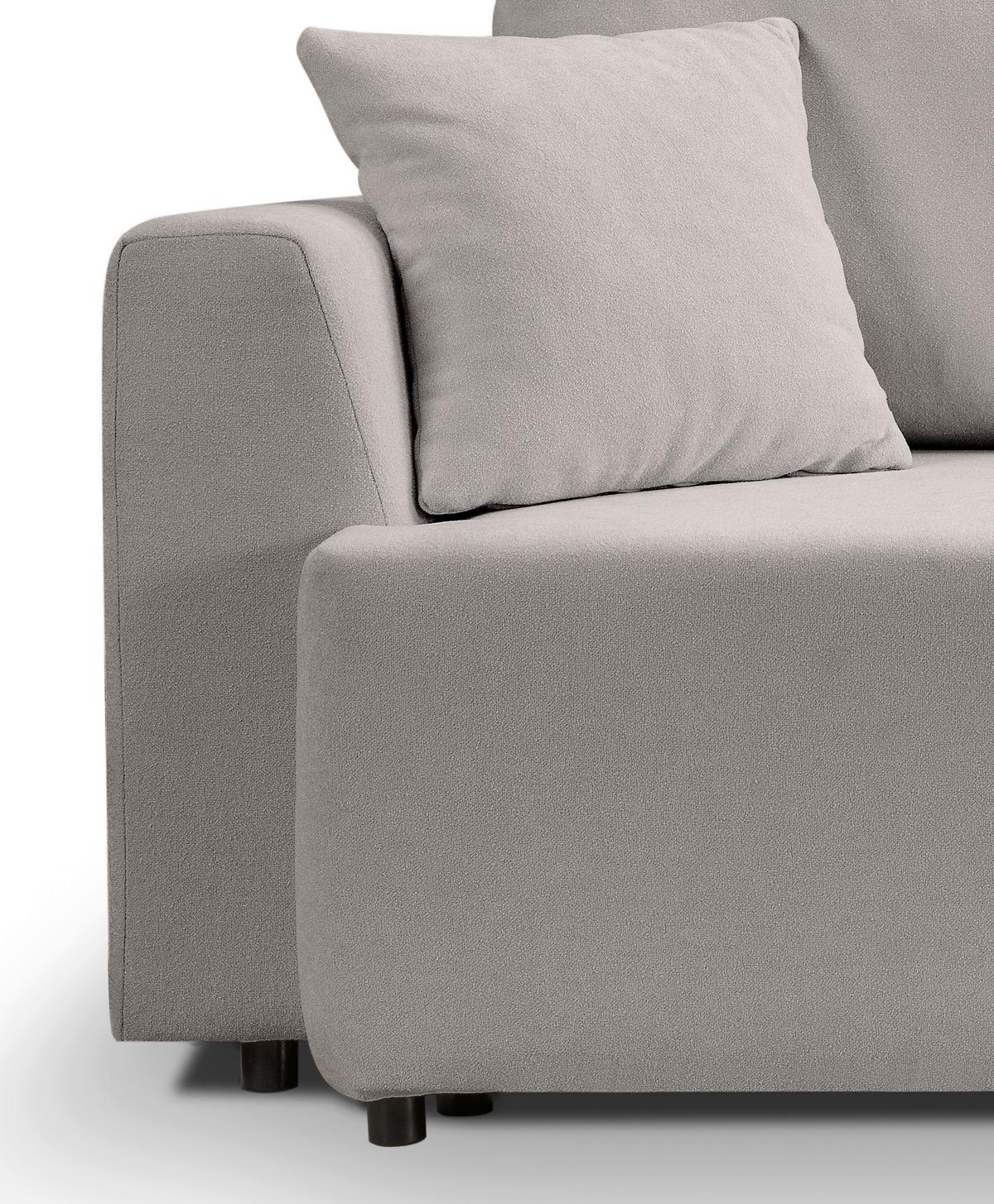 Schlafsofa Point Hellgrau - Hellgrau/Schwarz, Basics, Holz/Kunststoff (250/95/99cm) - MID.YOU