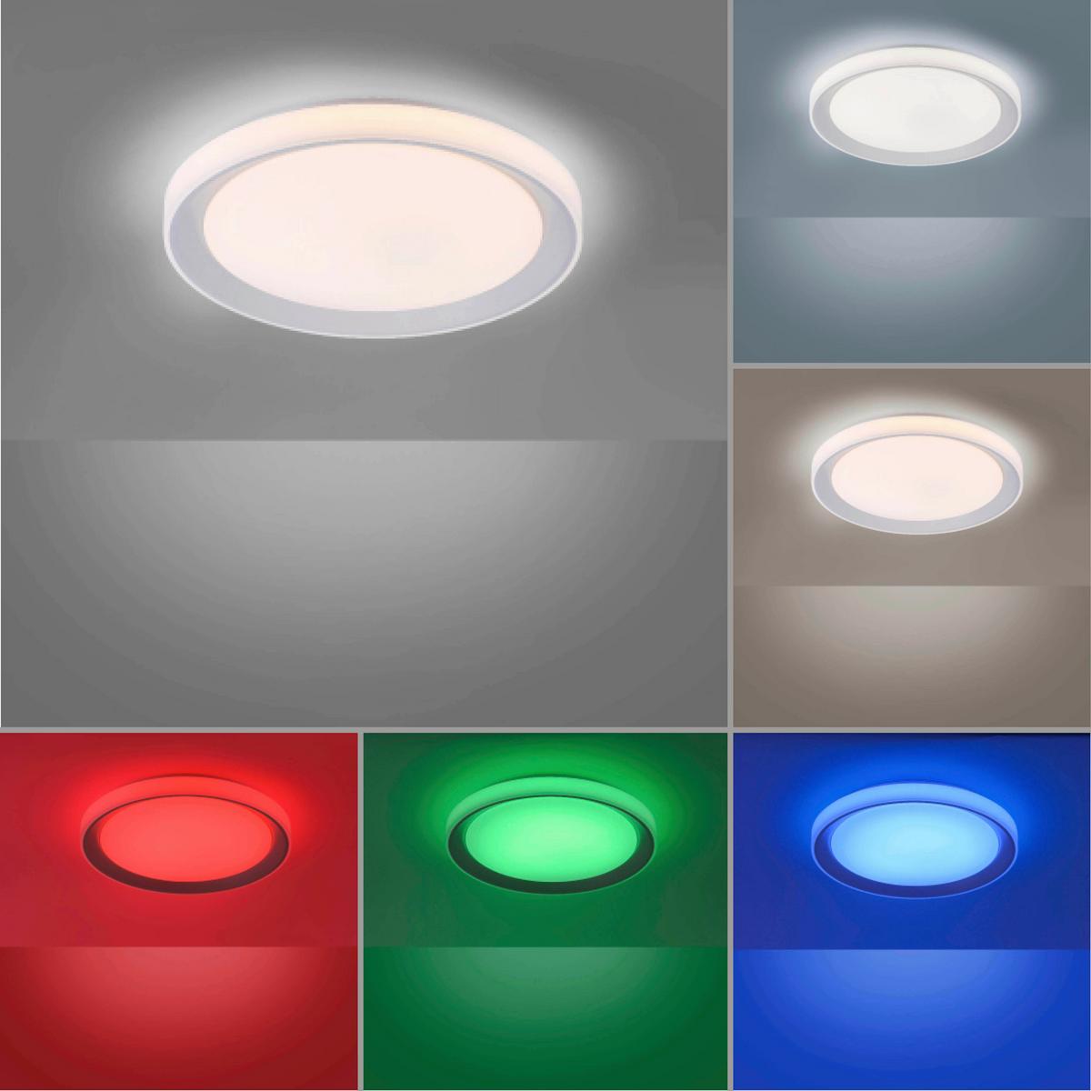 LED-Deckenleuchte Lolasmart Leni max. 40 Watt - Silberfarben/Weiß, Design, Kunststoff/Metall (51/51/7,5cm)