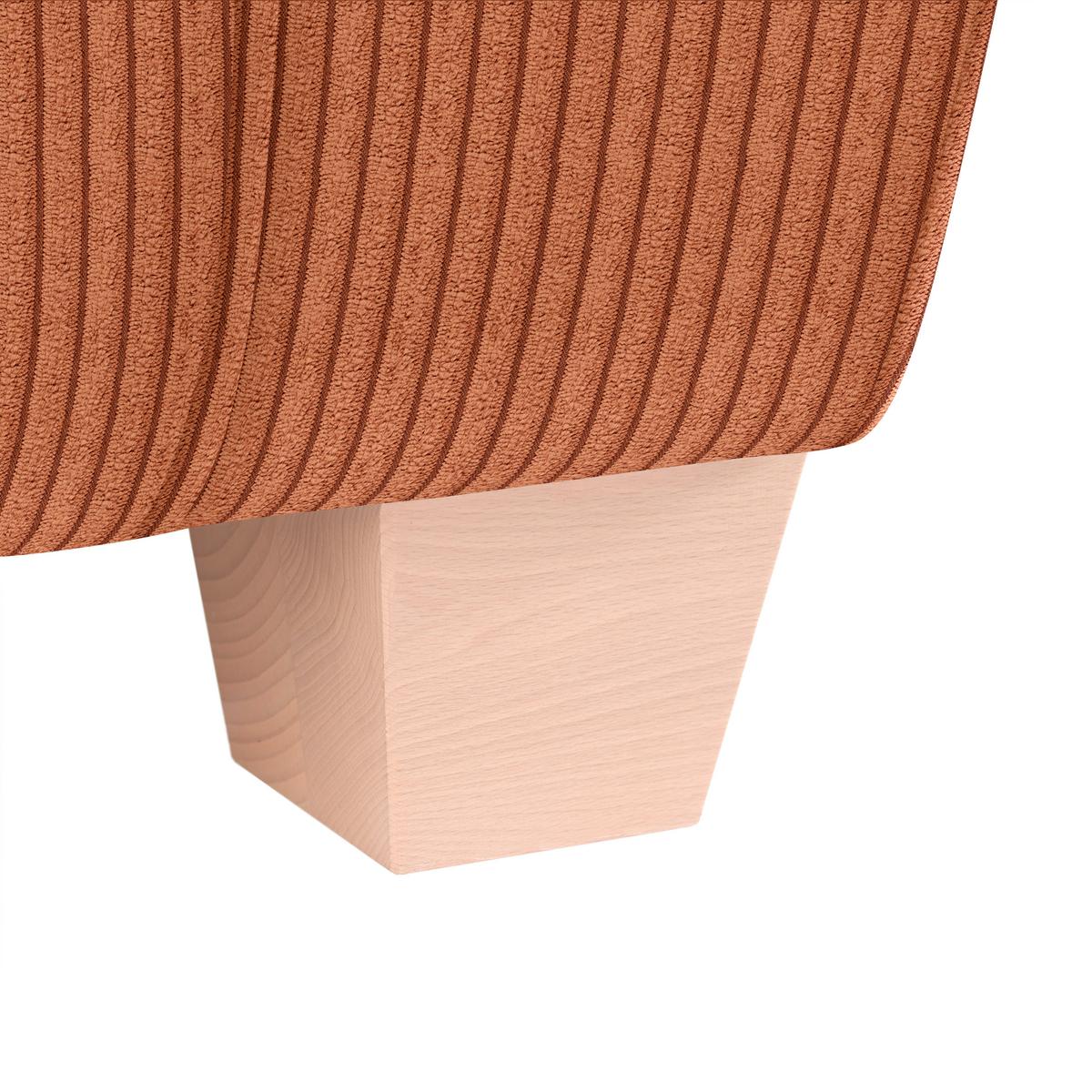 2-Sitzer-Sofa Devado Koralle Cord - Koralle/Naturfarben, Holz/Textil (190/70-85/95cm) - Mömax