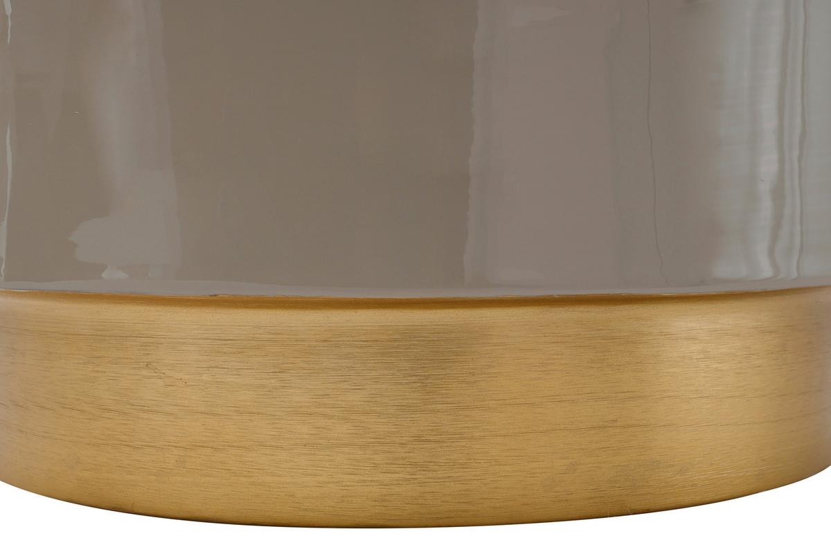 BEISTELLTISCH ART DECO 375 TAUPE - Taupe/Goldfarben, Design, Metall (35/44,5cm) - Kayoom