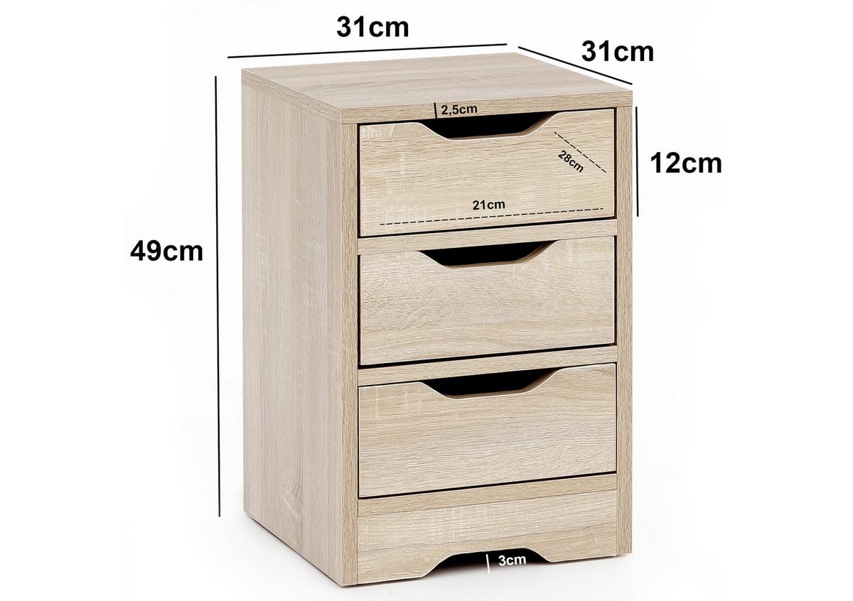 Nočna Omarica Wl5.705, Hrast - barve hrasta, Moderno, leseni material (31/49/31cm) - MID.YOU